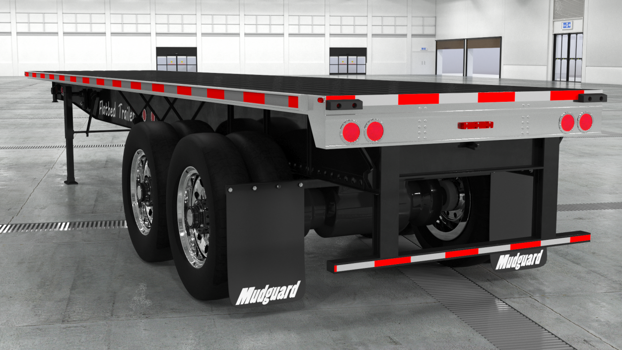 Aluminum Flatbed Trailer 3D model