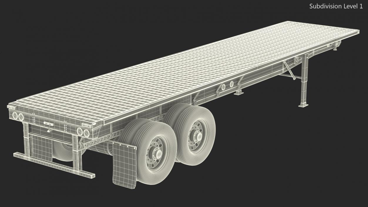 Aluminum Flatbed Trailer 3D model