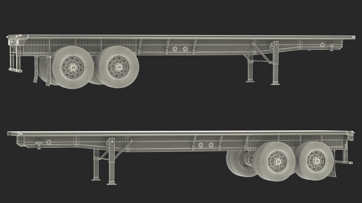 Aluminum Flatbed Trailer 3D model