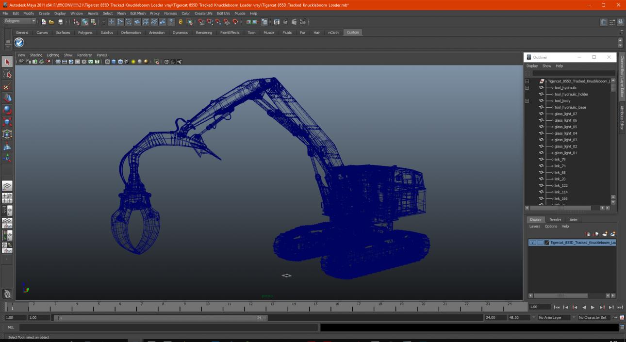 3D model Tigercat 855D Tracked Knuckleboom Loader