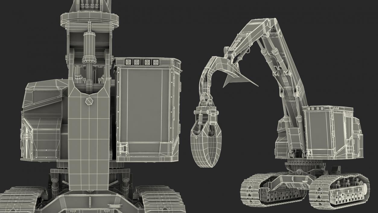 3D model Tigercat 855D Tracked Knuckleboom Loader