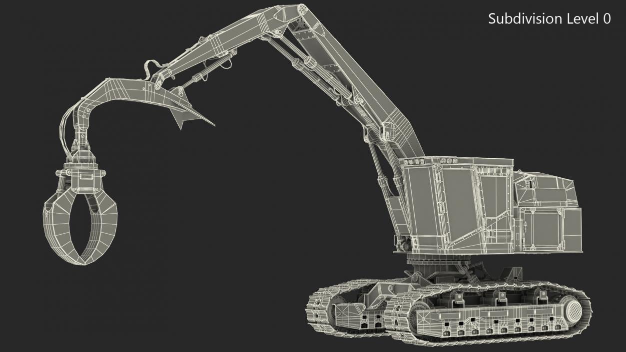 3D model Tigercat 855D Tracked Knuckleboom Loader