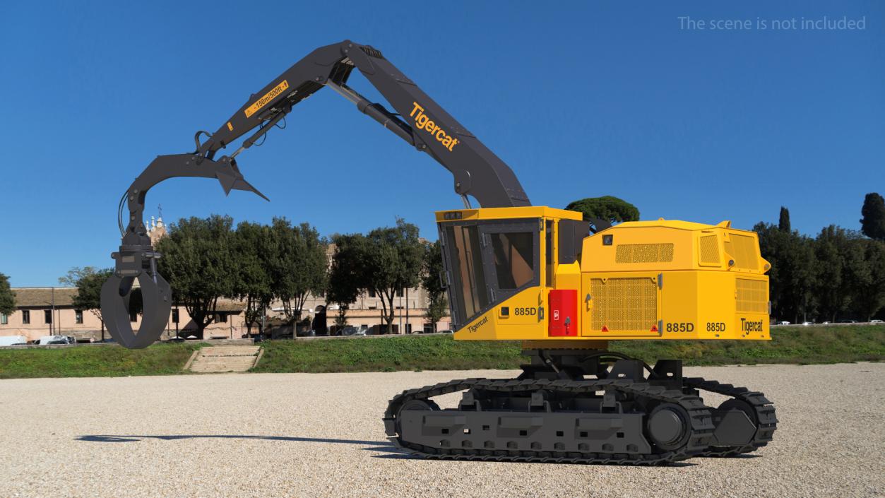 3D model Tigercat 855D Tracked Knuckleboom Loader