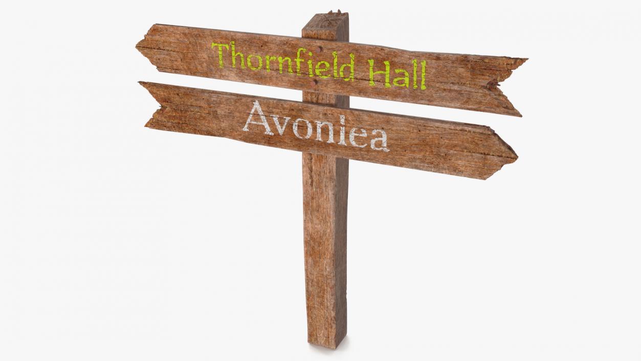 Old Wooden Direction Pointer Signpost 3D