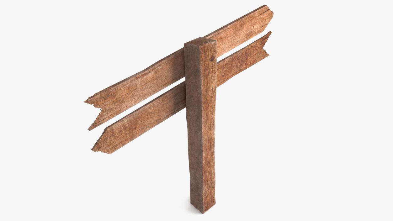 Old Wooden Direction Pointer Signpost 3D