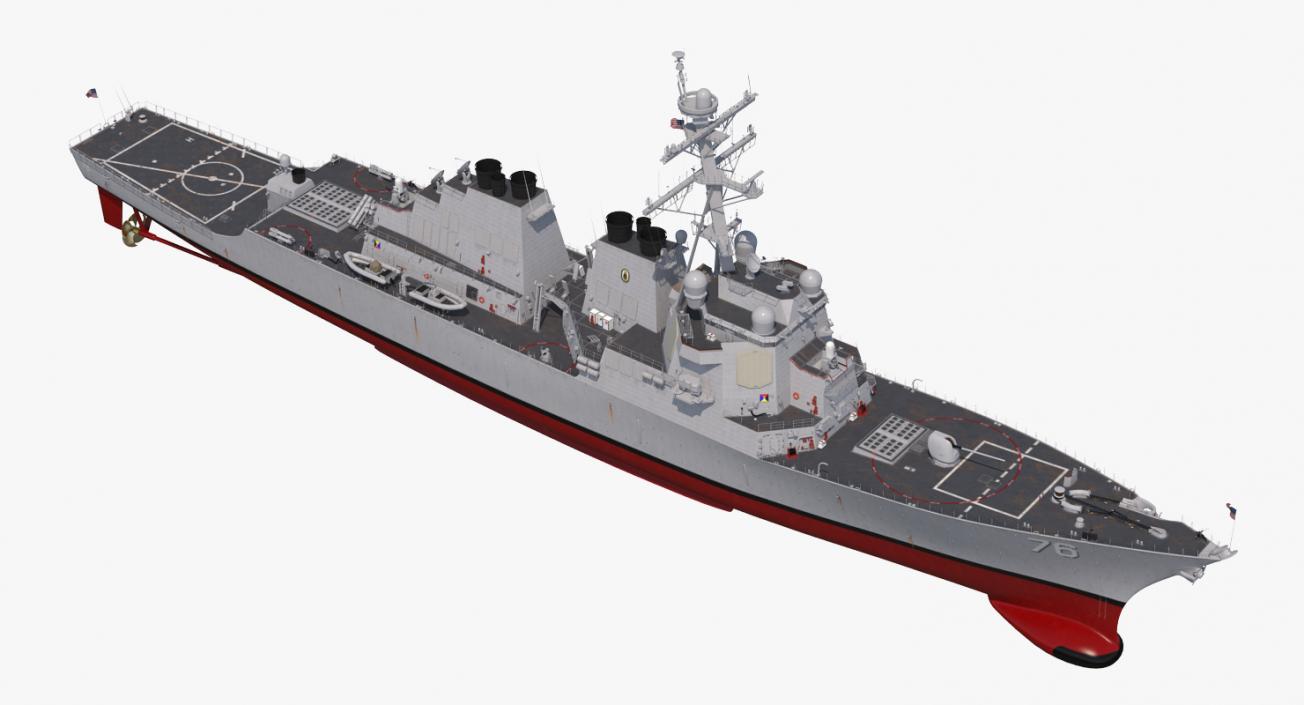 3D model Arleigh Burke Destroyer Higgins DDG-76 Rigged