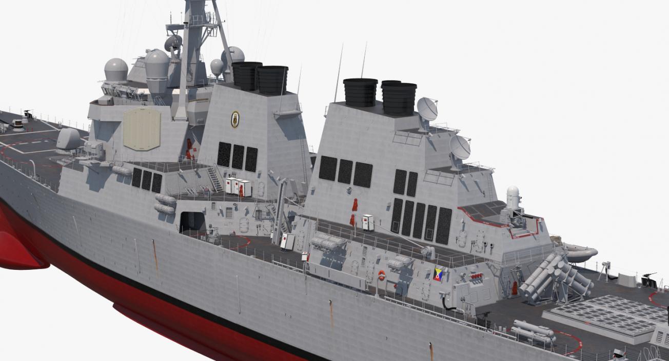 3D model Arleigh Burke Destroyer Higgins DDG-76 Rigged