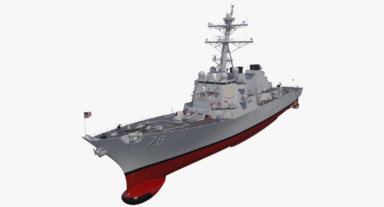 3D model Arleigh Burke Destroyer Higgins DDG-76 Rigged