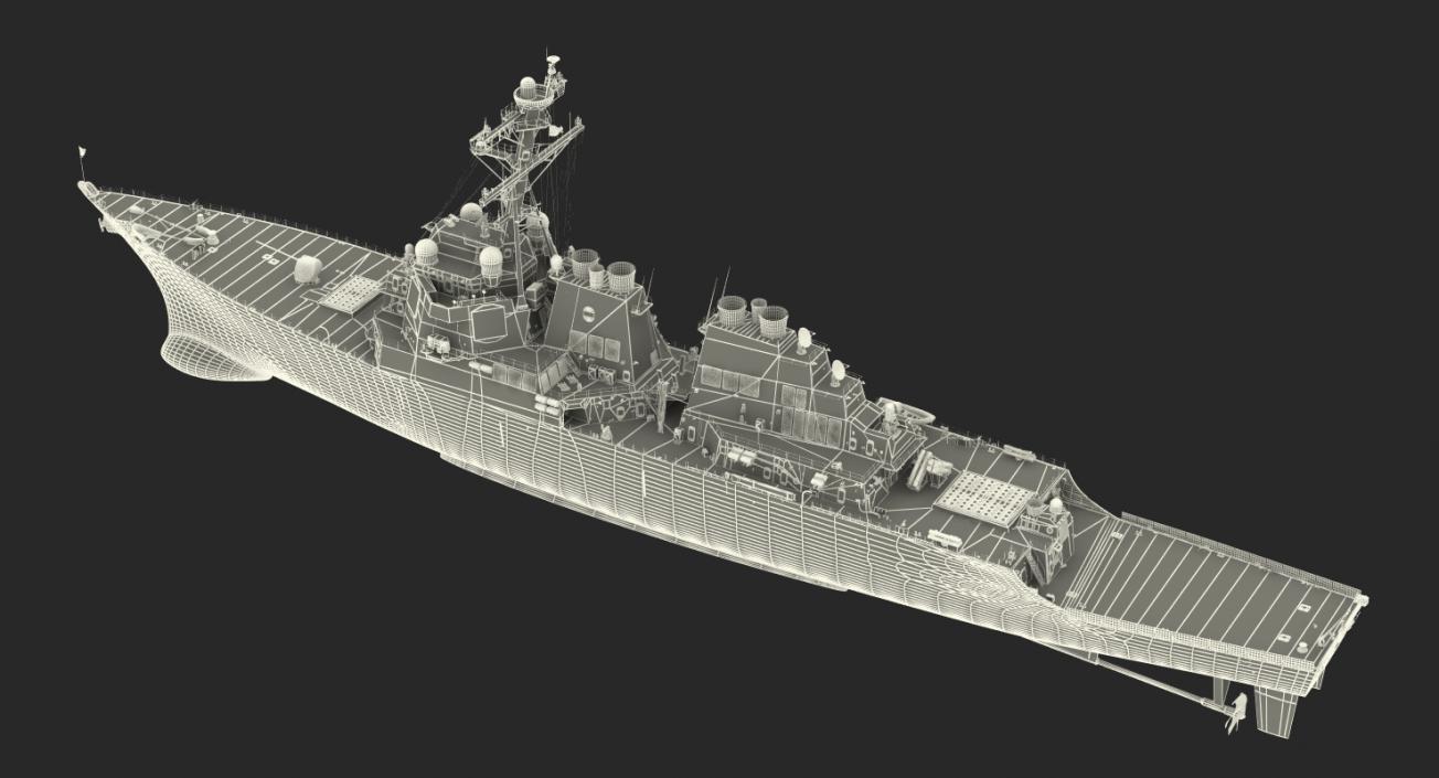 3D model Arleigh Burke Destroyer Higgins DDG-76 Rigged