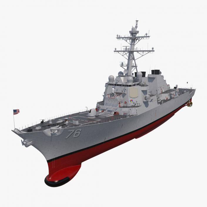 3D model Arleigh Burke Destroyer Higgins DDG-76 Rigged