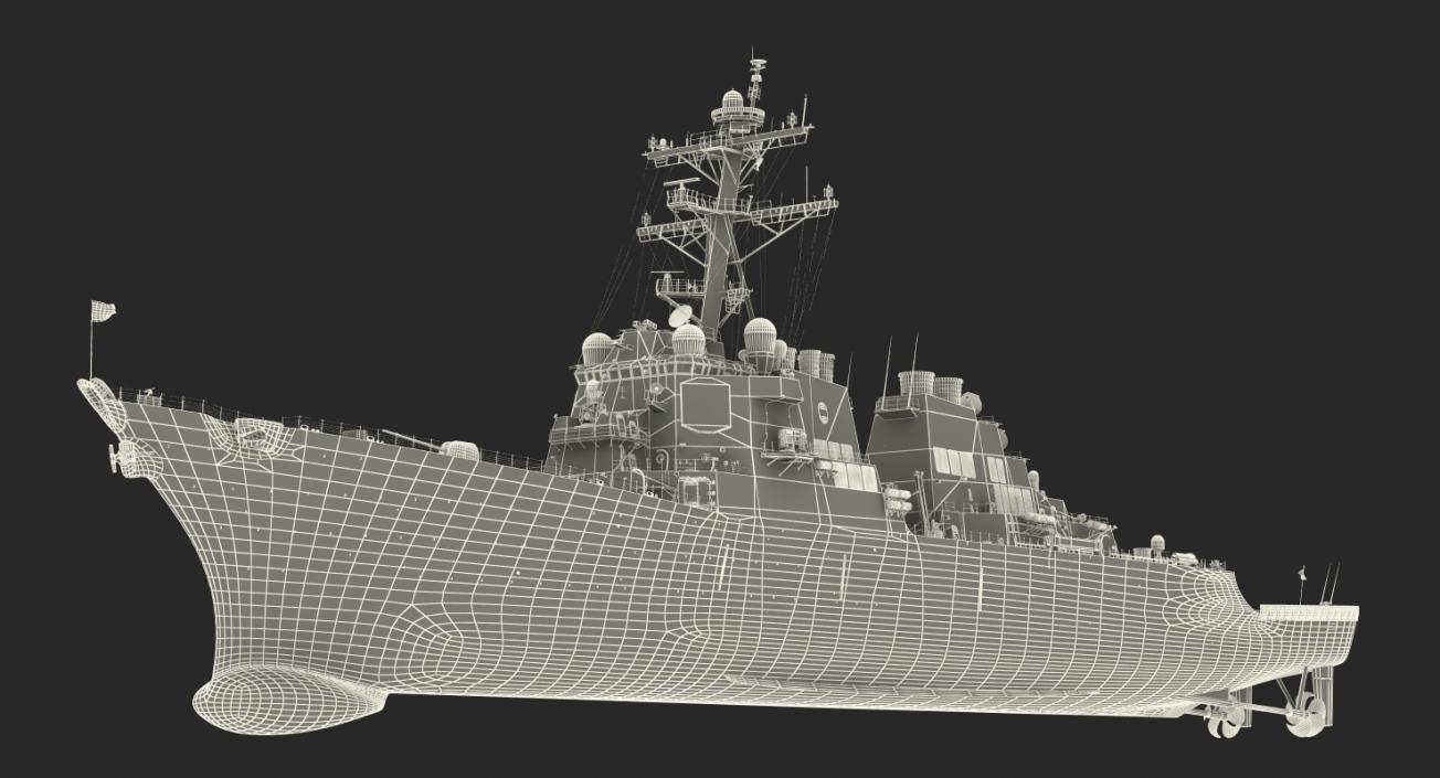 3D model Arleigh Burke Destroyer Higgins DDG-76 Rigged