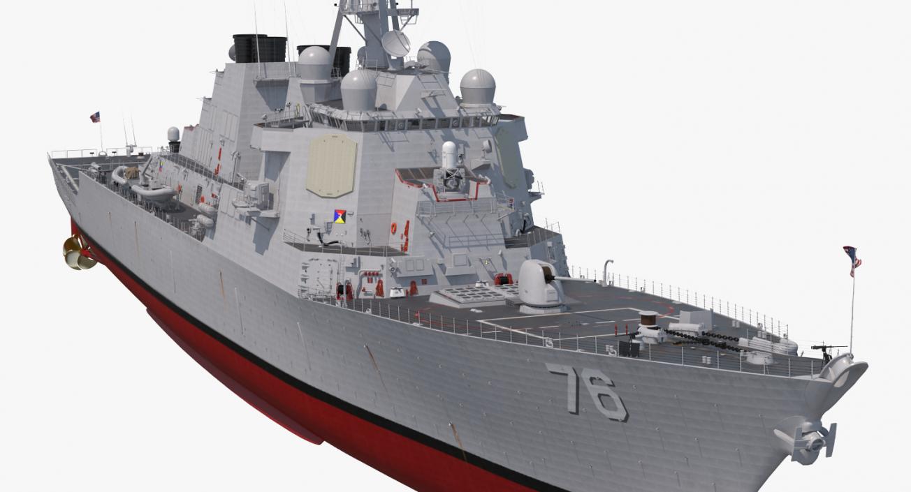 3D model Arleigh Burke Destroyer Higgins DDG-76 Rigged