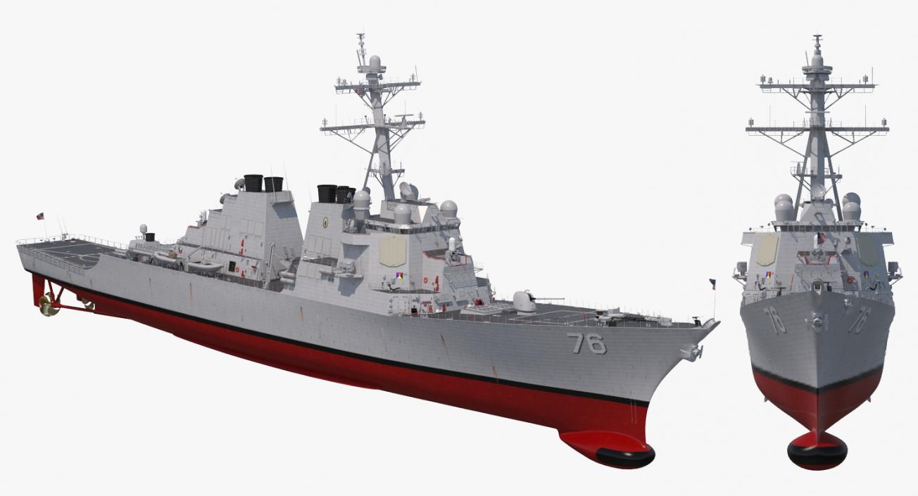 3D model Arleigh Burke Destroyer Higgins DDG-76 Rigged