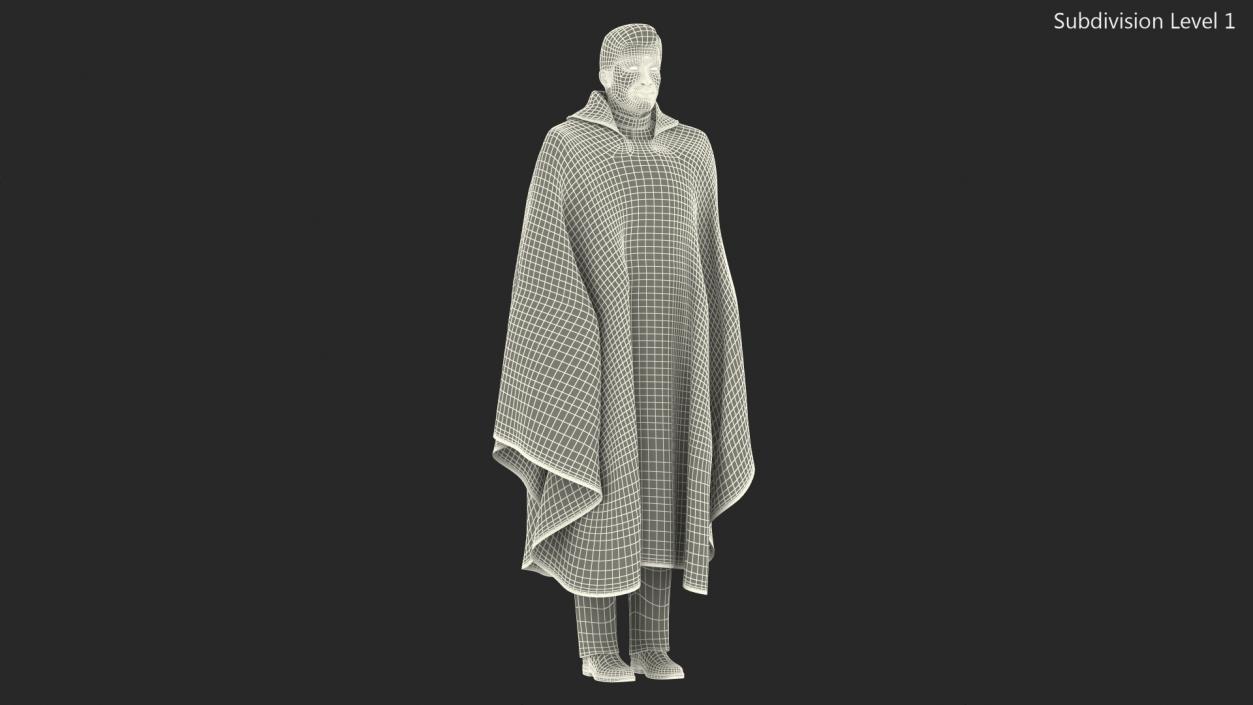 3D Clergyman with Liturgical Vestment Purple Robe