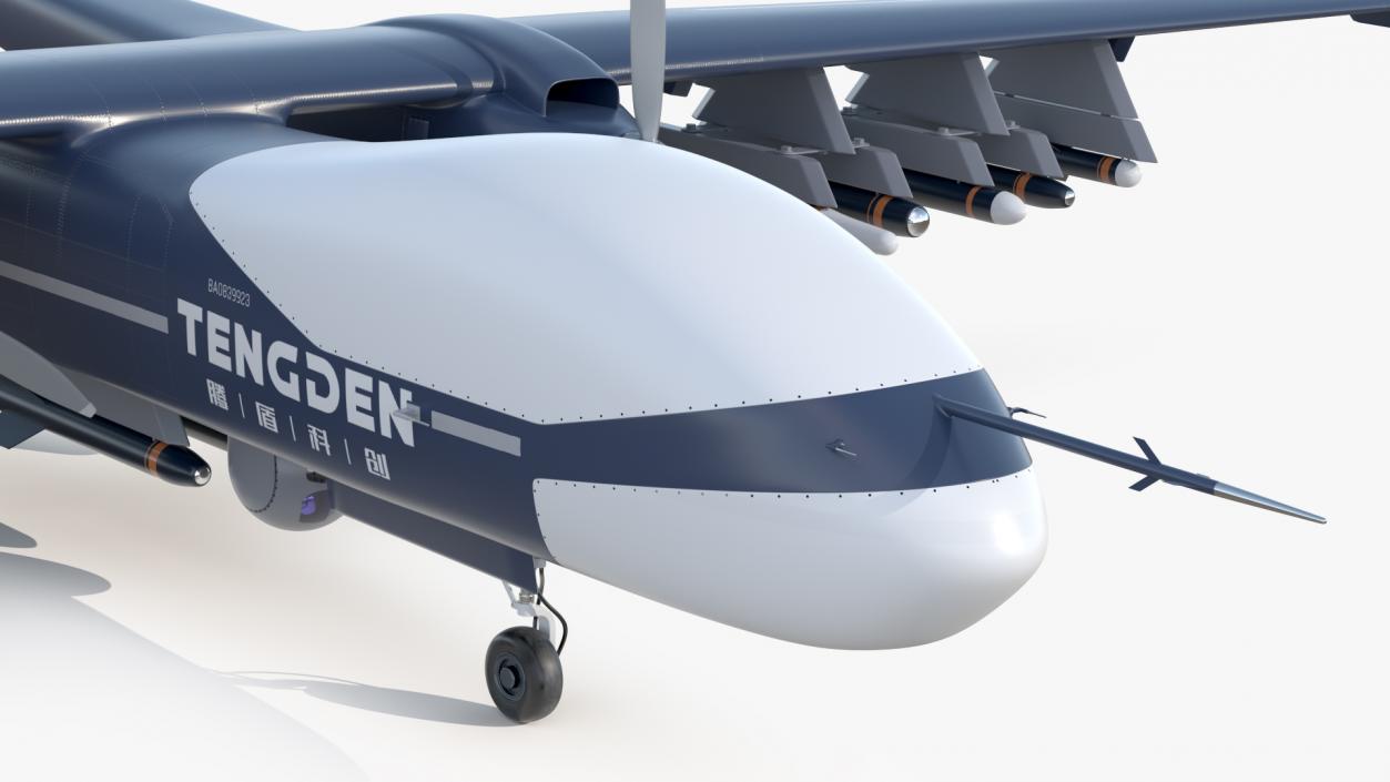 3D model Tengden TB-001 Carrying Blue Arrow LJ-7 Missiles Rigged