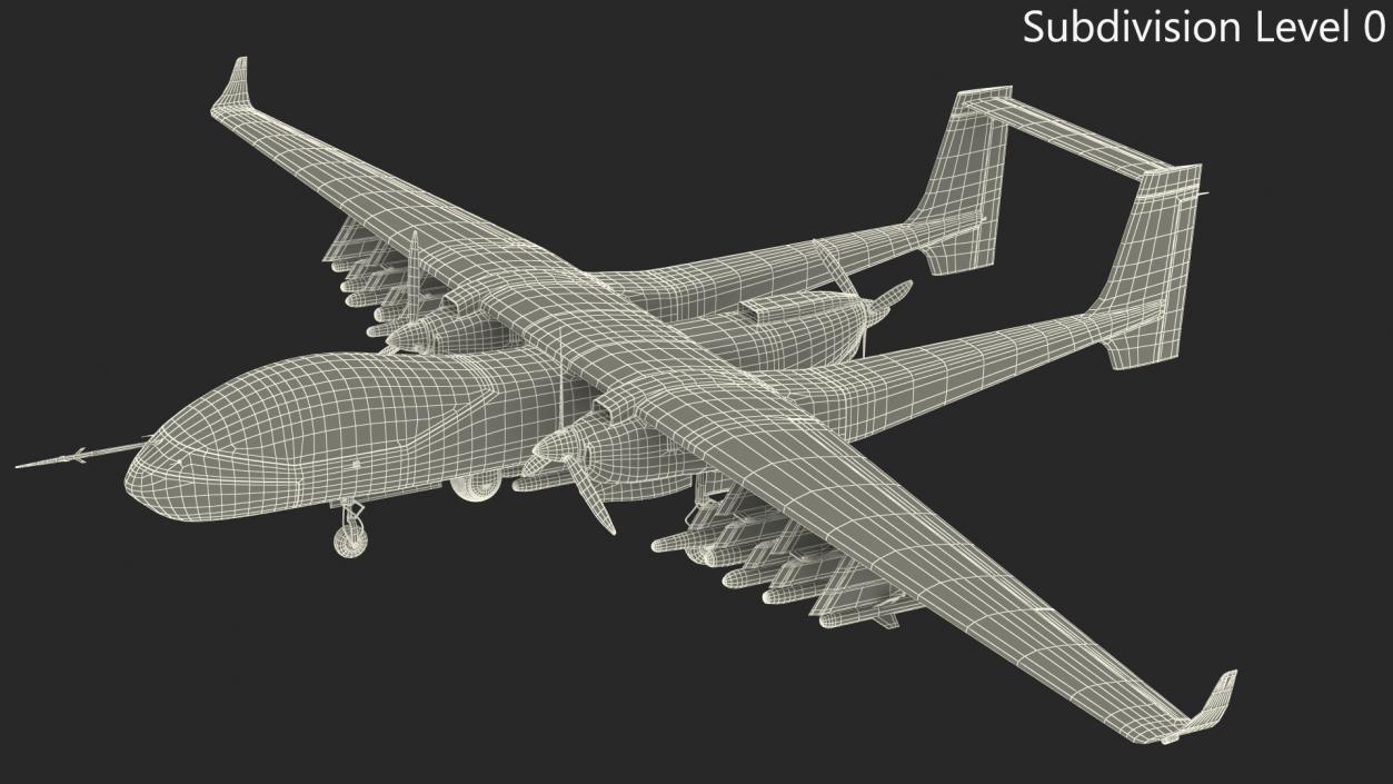 3D model Tengden TB-001 Carrying Blue Arrow LJ-7 Missiles Rigged