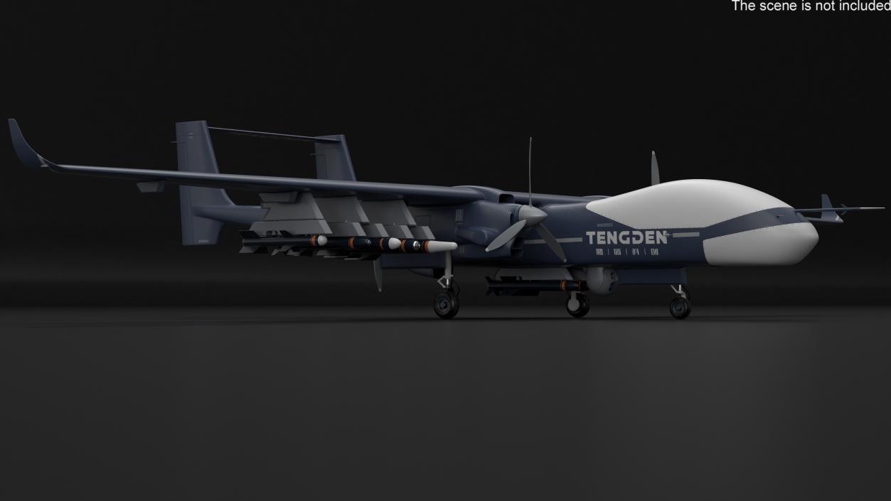 3D model Tengden TB-001 Carrying Blue Arrow LJ-7 Missiles Rigged