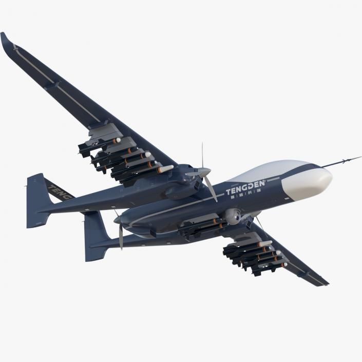 3D model Tengden TB-001 Carrying Blue Arrow LJ-7 Missiles Rigged