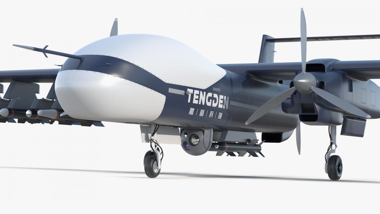 3D model Tengden TB-001 Carrying Blue Arrow LJ-7 Missiles Rigged