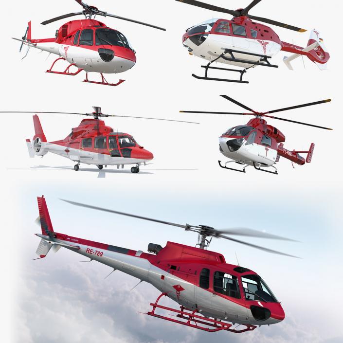 3D Air Ambulance Helicopters 3D Models Collection 2 model