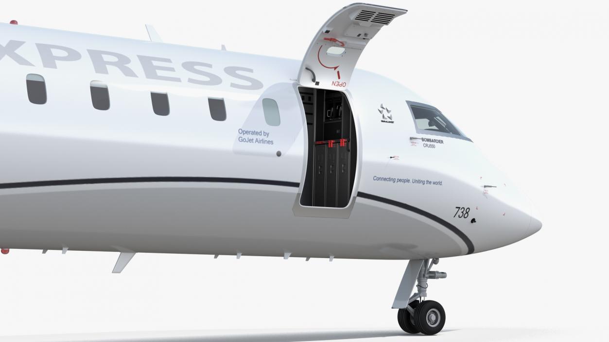 3D model Bombardier CRJ550 Regional Jet United Express