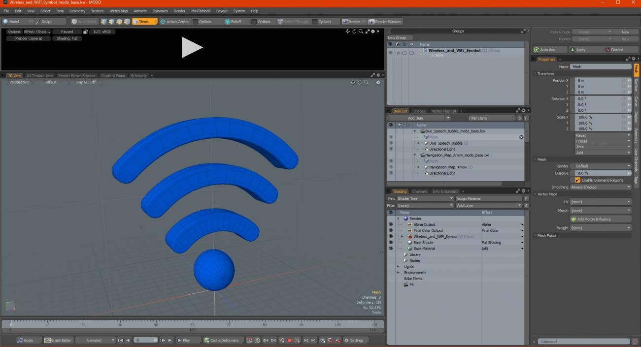 Wireless and WiFi Symbol 3D model