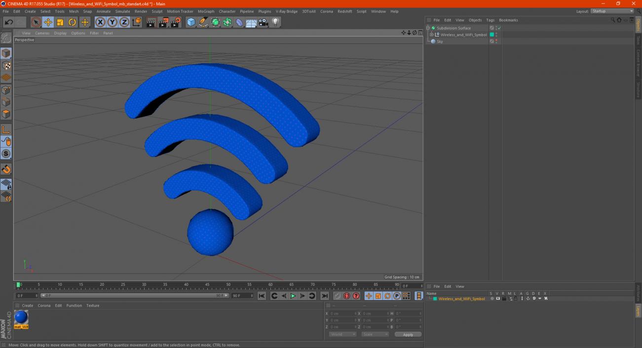 Wireless and WiFi Symbol 3D model