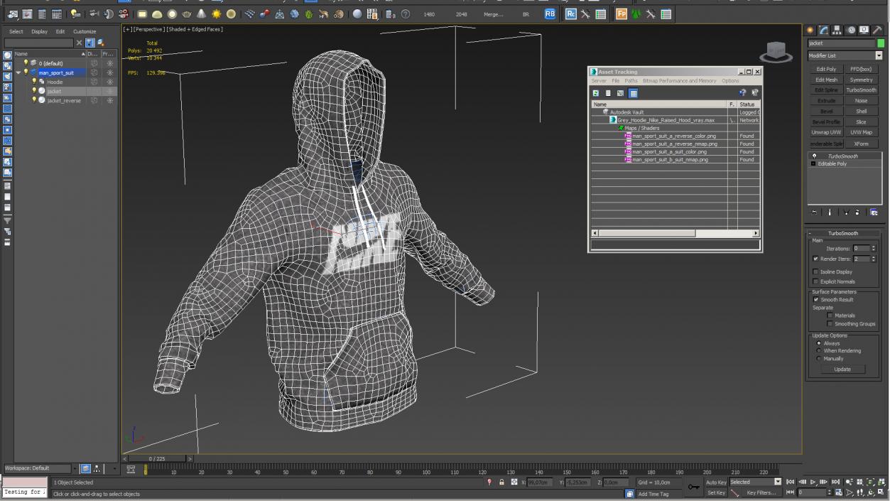 3D Grey Hoodie Nike Raised Hood model