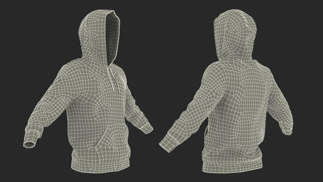 3D Grey Hoodie Nike Raised Hood model