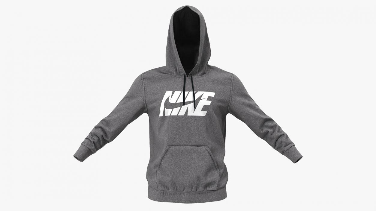 3D Grey Hoodie Nike Raised Hood model