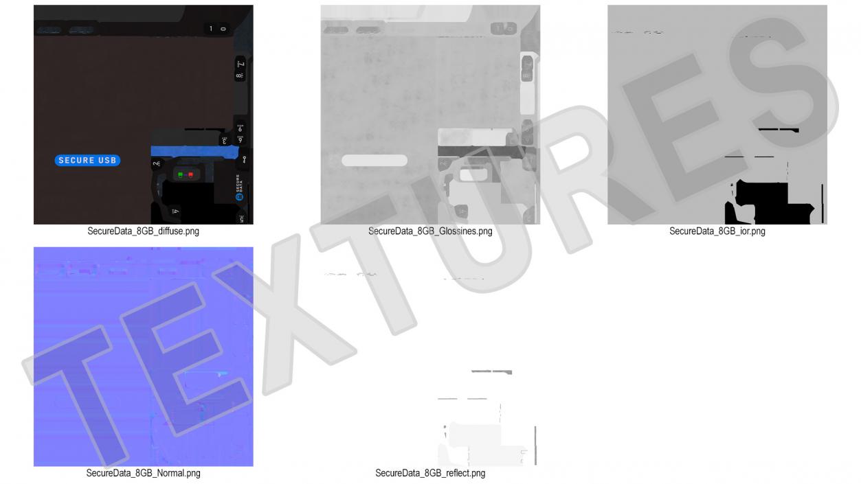 Encrypted Flash Drive with Keyboard Pin Authentication 3D model