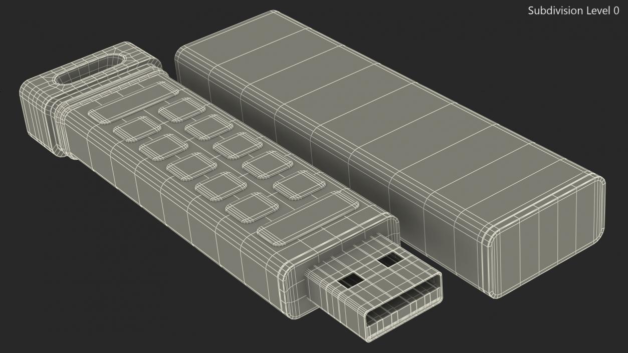 Encrypted Flash Drive with Keyboard Pin Authentication 3D model