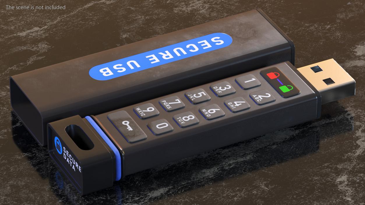 Encrypted Flash Drive with Keyboard Pin Authentication 3D model