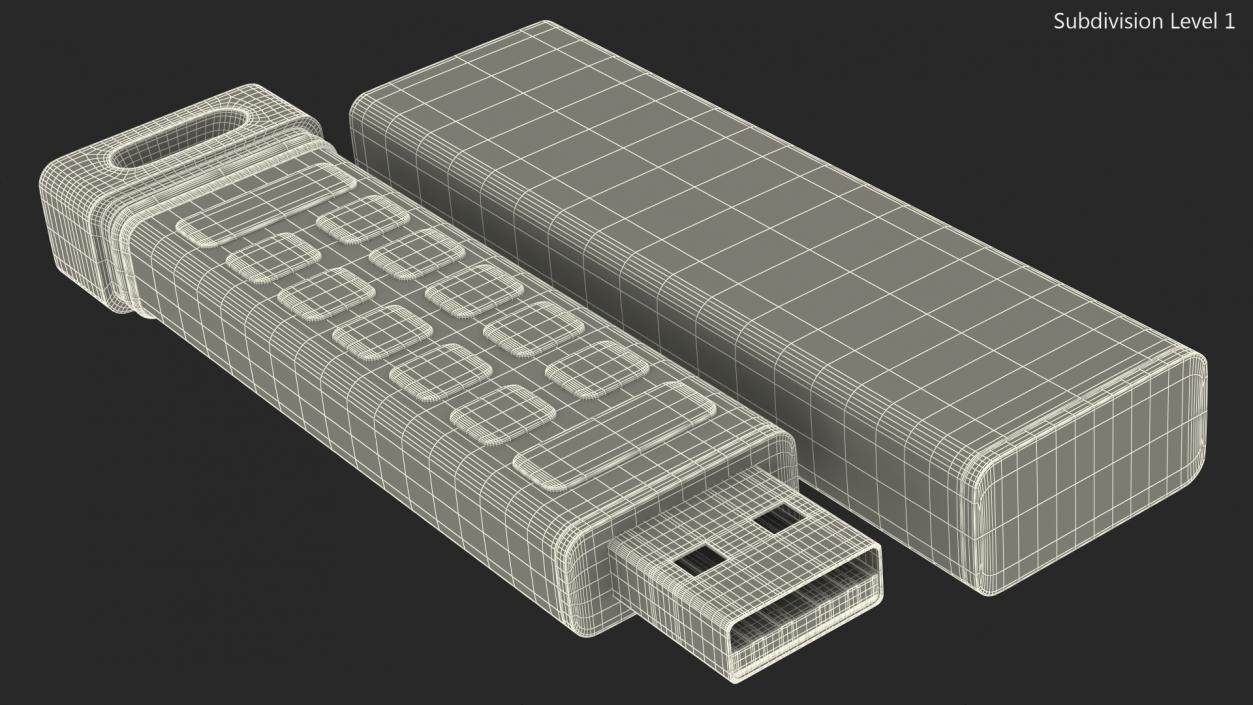 Encrypted Flash Drive with Keyboard Pin Authentication 3D model