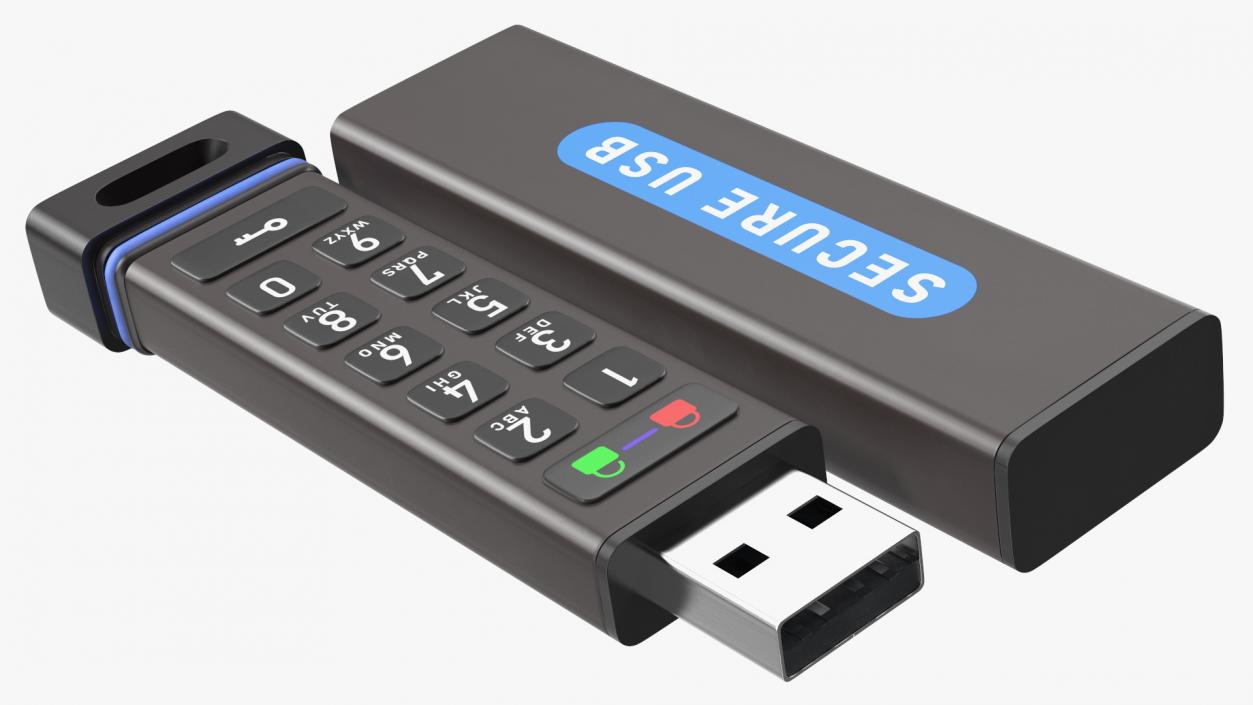 Encrypted Flash Drive with Keyboard Pin Authentication 3D model