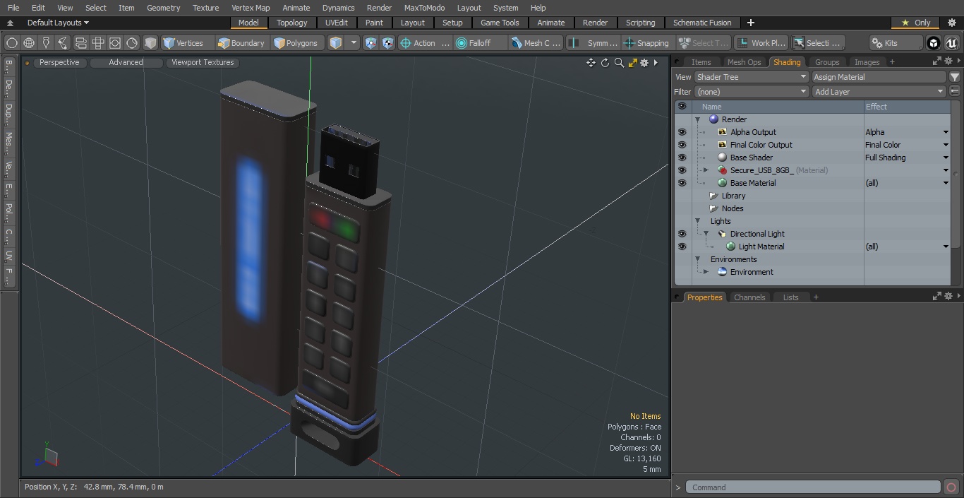 Encrypted Flash Drive with Keyboard Pin Authentication 3D model