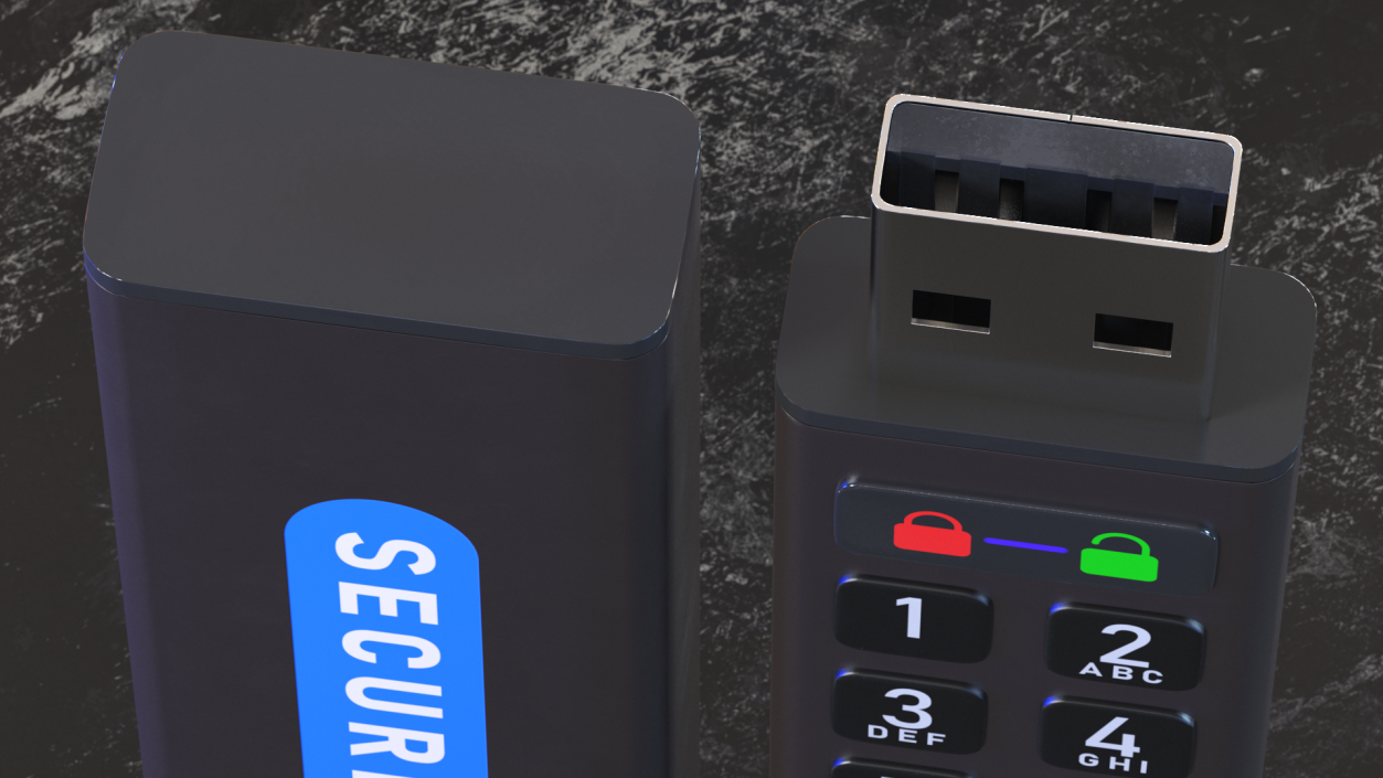 Encrypted Flash Drive with Keyboard Pin Authentication 3D model