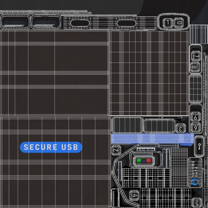 Encrypted Flash Drive with Keyboard Pin Authentication 3D model