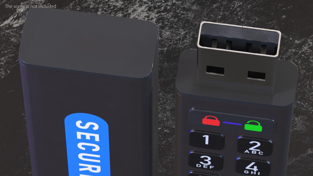 Encrypted Flash Drive with Keyboard Pin Authentication 3D model