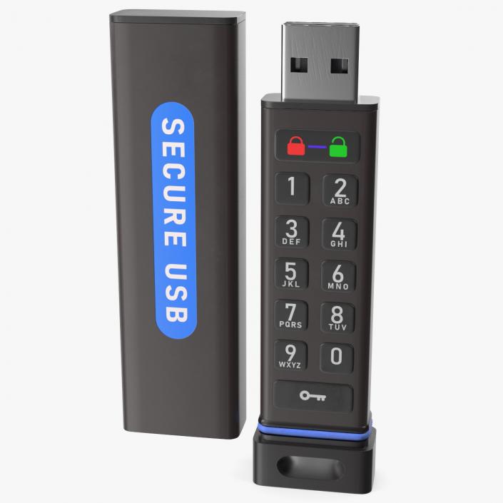 Encrypted Flash Drive with Keyboard Pin Authentication 3D model