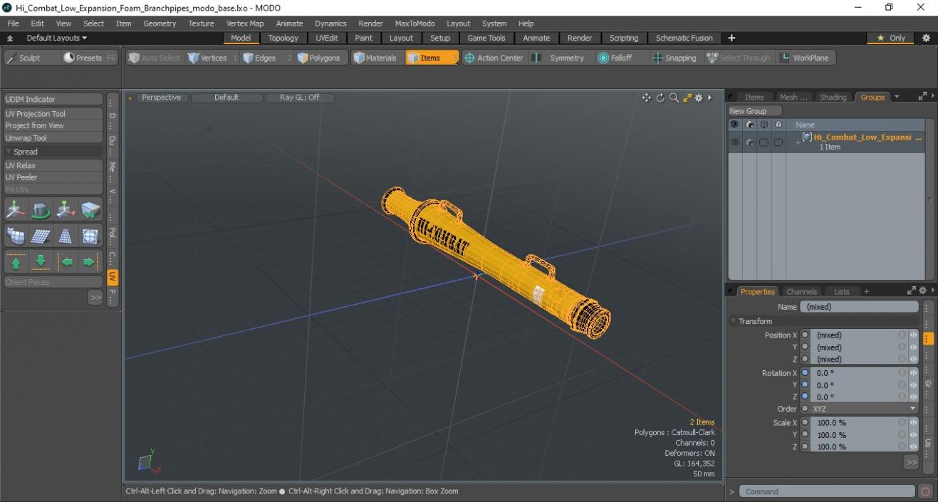 3D model Hi Combat Low Expansion Foam Branchpipes