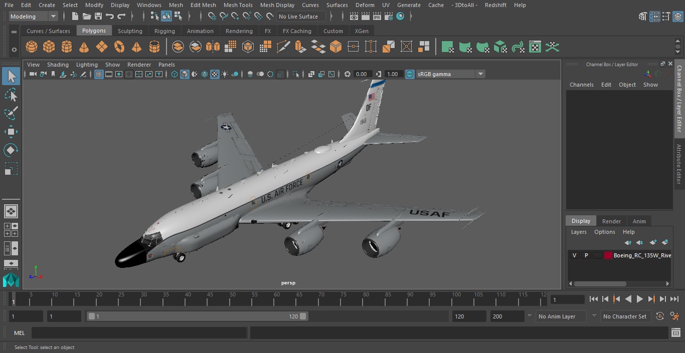 3D Boeing RC-135W Rivet Joint