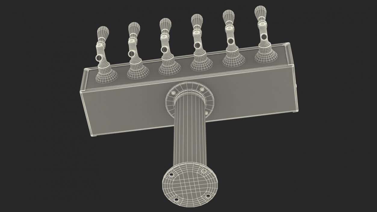 T Style Pedestal Draft Beer Tower Stainless Steel 3D model