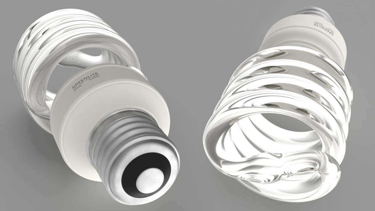 3D Twist Fluorescent Light Bulb model