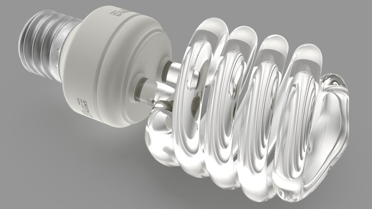 3D Twist Fluorescent Light Bulb model