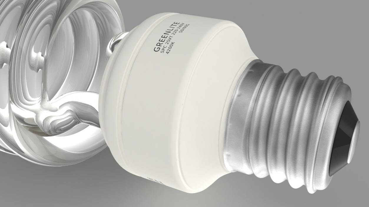 3D Twist Fluorescent Light Bulb model