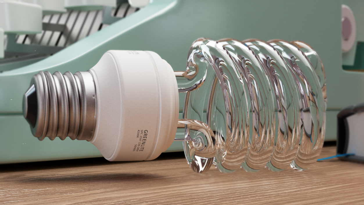 3D Twist Fluorescent Light Bulb model