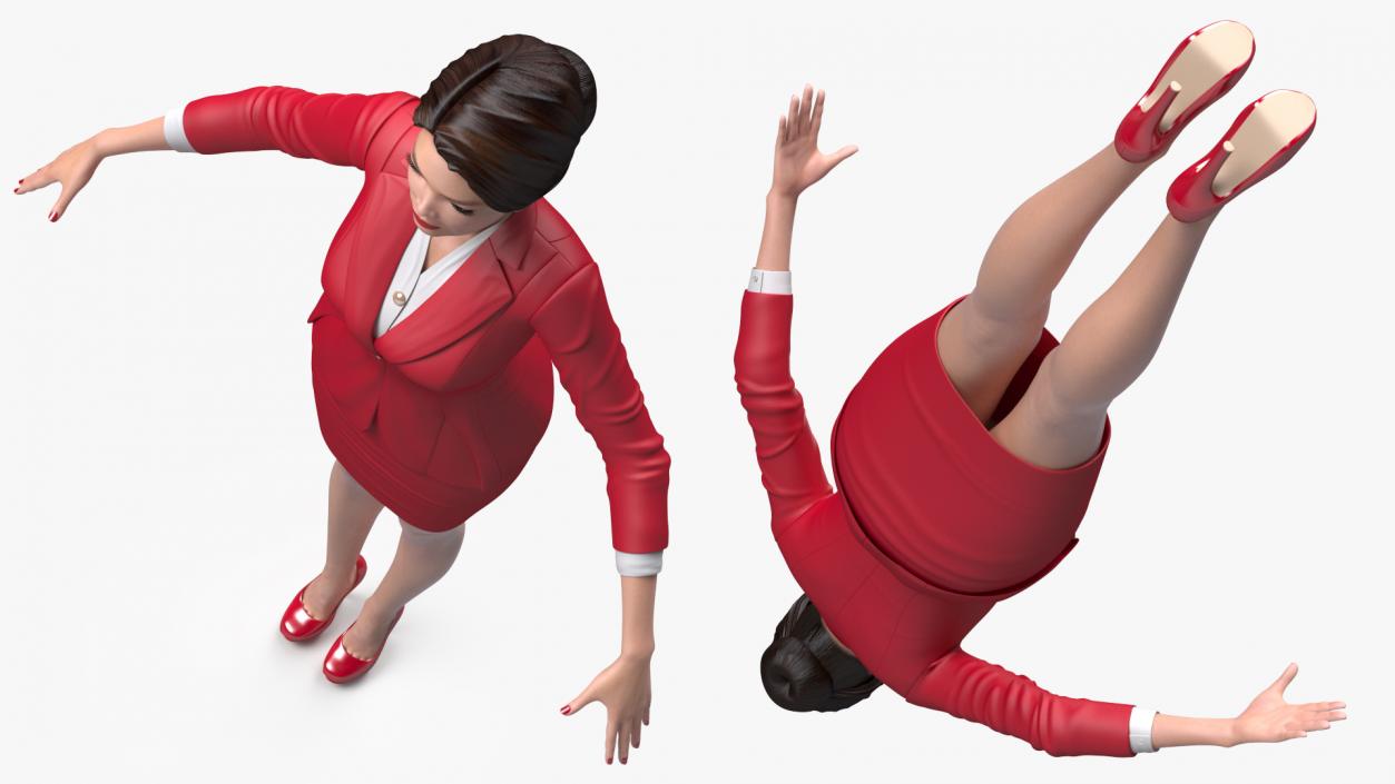 Asian Business Woman T Pose 3D