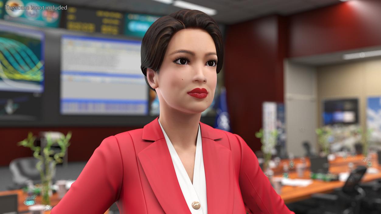 Asian Business Woman T Pose 3D