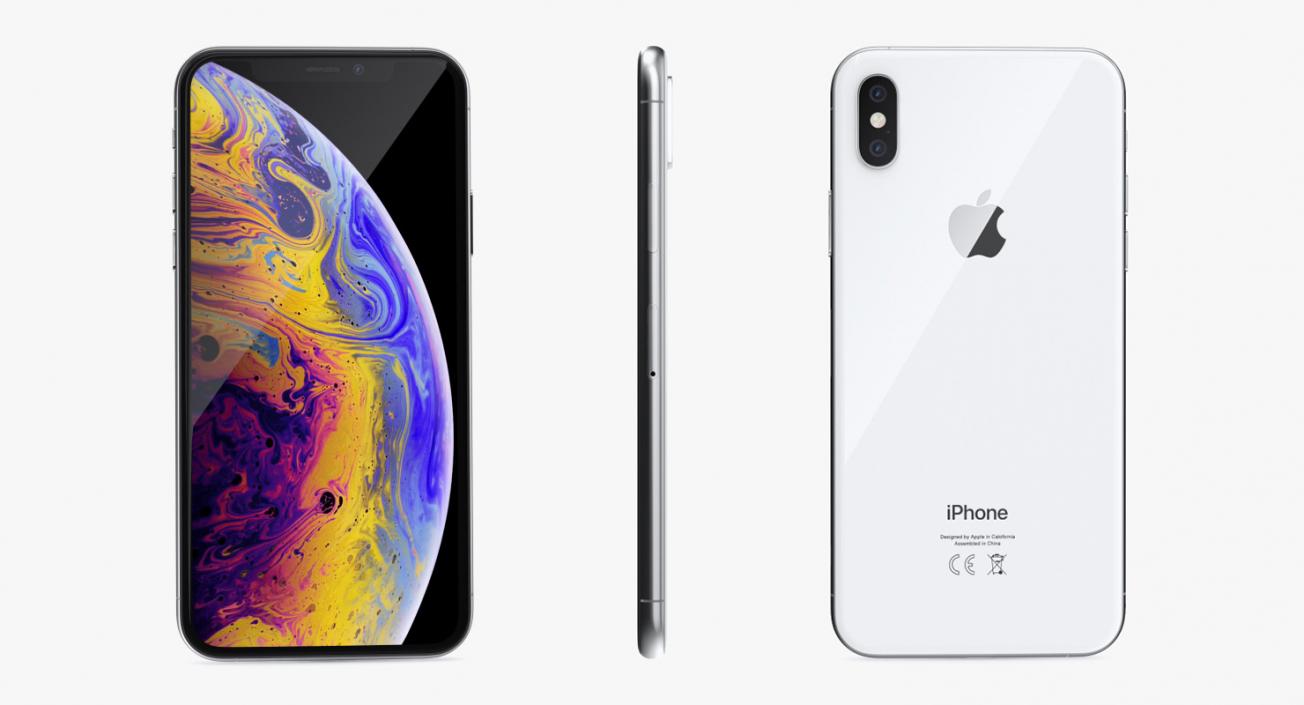 3D Apple iPhone XS Max Silver